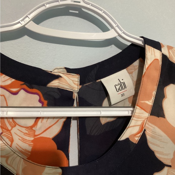 Cabi Cabiblossom Floral Top Navy Orange XS - Picture 4 of 10